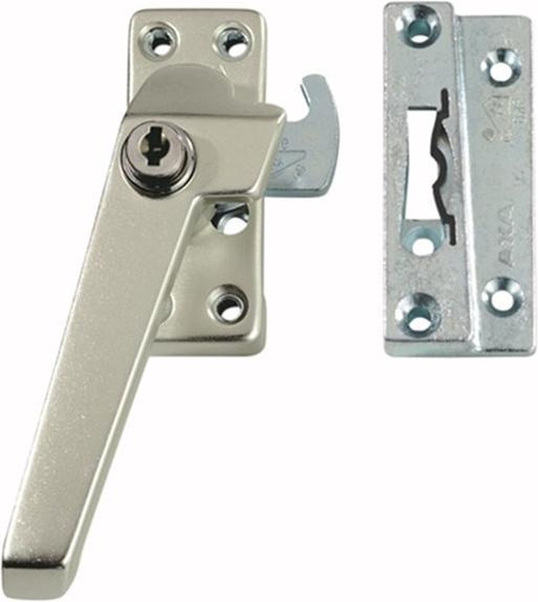 AXA 3319 Veiligheids raamsluiting - 3319-61-92/GE - draairichting 4 - Aluminium F2