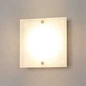 Lindby - LED wandlamp - 1licht - glas, metaal - H: 18 cm - wit - Inclusief lichtbron