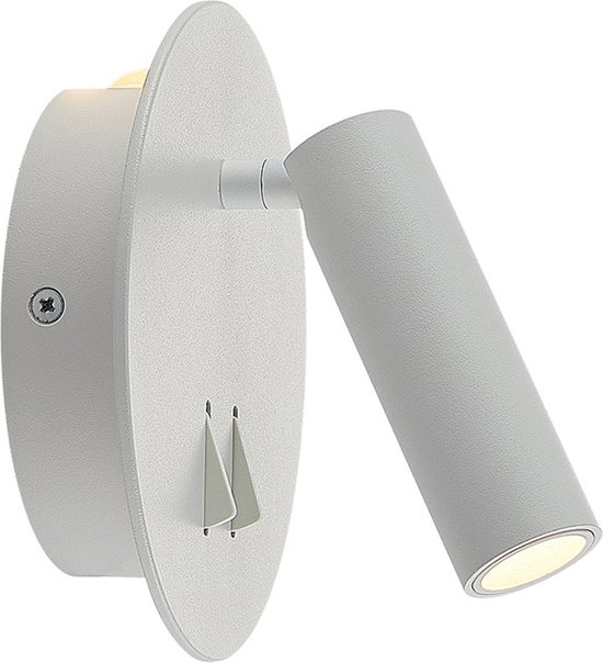 Lucande - LED wandlamp - 2 lichts - aluminium - mat wit - Inclusief lichtbronnen