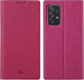 Voor Samsung Galaxy A52 5G / 4G ViLi DMX-serie Schokbestendig TPU + PU-leer Magnetische attractie Horizontale flip-hoes met kaartsleuf en houder (Rose Red)