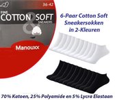 6-Paar Cotton Soft Sneakersokken in 2-Kleuren-Maat 36-42