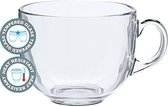 Cappuccino mok van gehard glas, 475 ml, 6 stuks