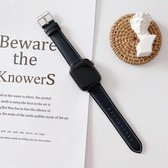 By Qubix Premium leather leer bandje - Donkerblauw - Geschikt voor Apple Watch 38mm - 40mm - 41mm - Compatible Apple watch bandje - smartwatch bandje