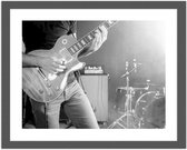 Foto in frame , Gitarist , 3 maten , Zwart wit , Premium print