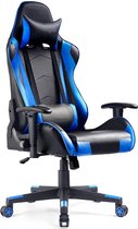 IN.HOMEXL SWAN - Gamestoel - Computerstoel Zithoogteverstelling Bureaustoel - Gaming Stoel - Zwart/Blauw