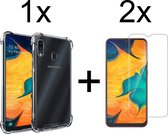 iParadise Samsung A20e Hoesje - Samsung Galaxy A20E hoesje transparant shock proof case hoes cover hoesjes - 2x samsung galaxy a20e screenprotector