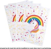 10 Unicorn verjaardags uitdeelzakjes met sterren 16,5 cm x 25 cm - Plastic Traktatie - Kado Zakjes - Snoepzakjes - Koekzakjes - Goodiebag