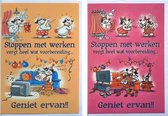 Stoppen met werken – Pensioen - 2 Wenskaarten – 12 x 17 cm