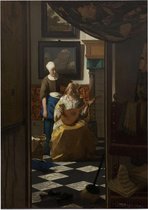 De liefdesbrief, Johannes Vermeer - Foto op Forex - 30 x 40 cm