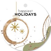 Tallies Cards - kadokaartjes  - bloemenkaartjes - Kerst Happiest holidays - Abstract - set van 5 kaarten - kerst - kerstfeest - kerstmis - kerstgroet - feestdagen - 100% Duurzaam