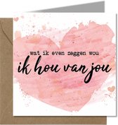 Tallies Cards - greeting - ansichtkaarten - Ik hou van jou - Aquarel  - Set van 4 wenskaarten - Inclusief kraft envelop - valentijnskaart - valentijn  - moeder - mama - liefde - 10