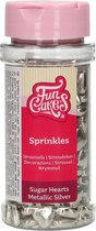 FunCakes Suikerhartjes - Metallic Zilver - 80g - Sprinkles Taartdecoratie