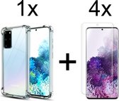 Samsung S20 Plus Hoesje - Samsung Galaxy S20 Plus hoesje shock proof case hoes hoesjes cover transparant - Full Cover - 4x Samsung S20 Plus screenprotector