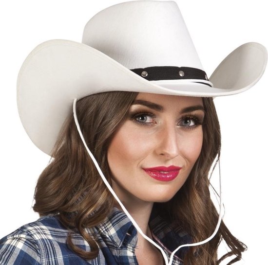 4x stuks witte verkleed cowboyhoed Wichita voor dames - Carnaval hoeden |  bol