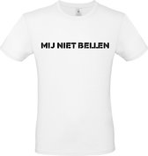 T-shirt met opdruk “Mij niet bellen”, Wit T-shirt met zwarte opdruk. | Chateau Meiland | Martien Meiland | BC custom
