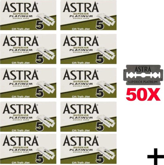 Astra Superior Platinum Scheermesjes - Double Edge Blades - Shavette - Safety Razor Blades - 50 stuks
