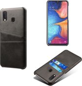 Samsung Galaxy A20e Telefoonhoesje | PU Leren Back Cover | Pasjeshouder | Zwart