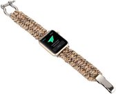 DrPhone BND1 - Fashion Band - Nylon – Touw Design - Geschikt voor IOS Smartwatch - 42/44/45 MM- Bruin