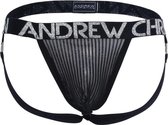 Andrew Christian Sheer Sparkle Stripe Ring Jock | Maat L | Zwart | Heren Jockstrap | Mannen Ondergoed