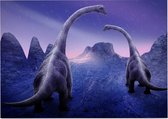 Dinosaurus langnek paar duo - Foto op Posterpapier - 42 x 29.7 cm (A3)