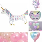 Feest versiering -  Verjaardag Unicorn - Banner - Ballonnen - Pakket