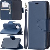 Apple iPhone 12 Mini hoesje - MobyDefend Wallet Book Case Met Koord - Blauw - GSM Hoesje - Telefoonhoesje Geschikt Voor: Apple iPhone 12 Mini