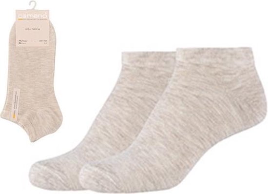 Camano Silky Feeling Sneakersokken unisex 35/38 Beige mel. 2 PACK naadloos zonder knellende elastiek