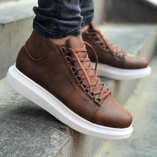 Chekich Heren Sneaker Bruin Hoge Sneakers Schoenen bol