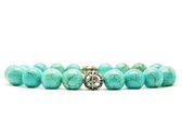 Beaddhism - Armband - Big Turquoise - Zilver - Yasa - 10 mm - 18 cm