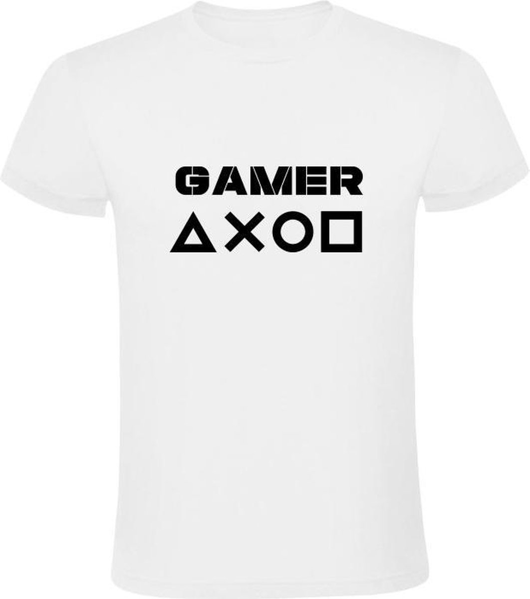 Gamer Heren t-shirt | playstation | xbox | games | computer | Wit