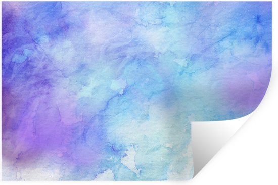 Muurstickers - Sticker Folie - Waterverf - Paars - Lichtblauw - 30x20 cm - Plakfolie - Muurstickers Kinderkamer - Zelfklevend Behang - Zelfklevend behangpapier - Stickerfolie