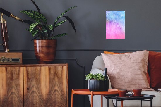 Stickers muraux - Aquarelle - Rose - Blauw - Violet - 20x30 cm - Feuille adhésive