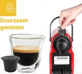 Hervulbare Koffiecups met Schepje en Borsteltje – Geschikt voor Nespresso – 6 Stuks –  Herbruikbare Cups – Capsulehouders – Capsules – BPA vrij