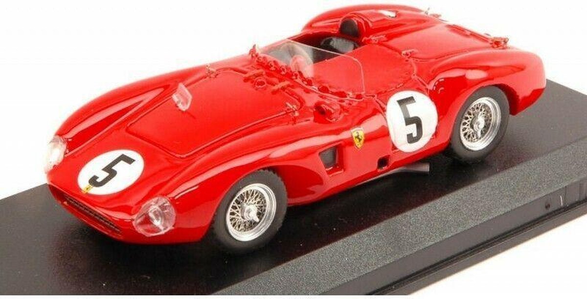 De 1:43 Diecast Modelcar van de Ferrari 625LM Spider #5 van de Road America Elkhard Lake in 1962. De coureurs waren Gerber en Bridge. De fabrikant van het schaalmodel is Art-Model. Dit model is alleen online verkrijgbaar