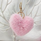 Pluche Sleutelhanger Hart "Lichtroze"