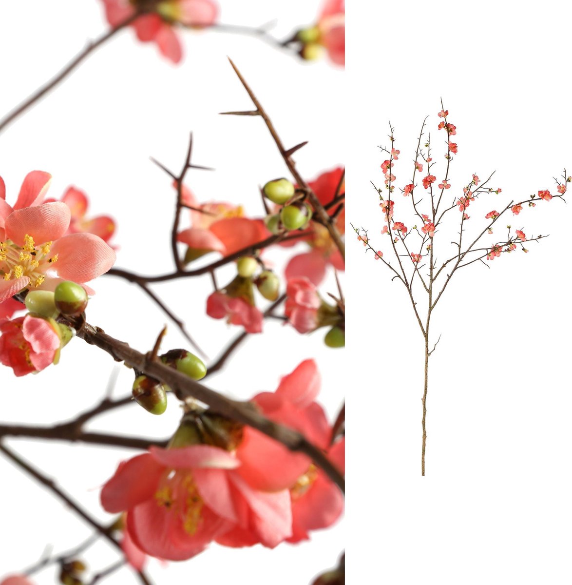 PTMD Kunstbloem Bloesem - 90x60x140 cm - Plastic - Roze