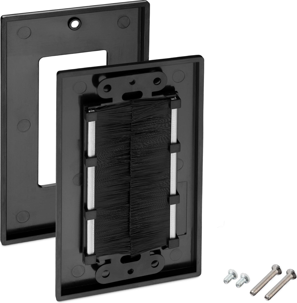 kwmobile kabeldoorvoer - Set van 4 - Afdekking met borstels voor wandstopcontact - Wegwerking van kabels - Voor Amerikaanse stopcontacten - Zwart kwmobile kabeldoorvoer - Set van 4 - Afdekking met borstels voor wandstopcontact - Wegwerking van kabels - Voor Amerikaanse stopcontacten - Zwart