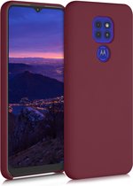 kwmobile telefoonhoesje voor Motorola Moto G9 Play / Moto E7 Plus - Hoesje met siliconen coating - Smartphone case in rabarber rood