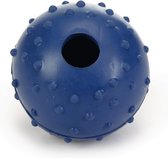 Beeztees rubber bal massief met bel blauw 5 cm