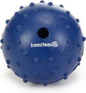 Beeztees rubber bal massief met bel blauw 7 cm