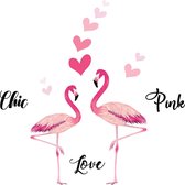 Crearreda Muursticker Flamingos 48 X 45 Cm Vinyl Roze 12-delig