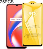 Voor OPPO Realme C12 25 PCS 9D Volledige lijm Volledig scherm Gehard glasfilm