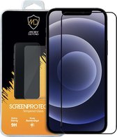 Apple iPhone 12 Mini screenprotector - MobyDefend Screensaver Met Zwarte Randen - Gehard Glas - Glasplaatje Geschikt Voor Apple iPhone 12 Mini