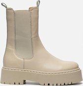 Ann Rocks Hoge Chelsea boots beige Leer 188607 - Dames - Maat 41