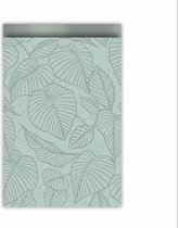 cadeauzakjes Blad Mint 17.5 x 25 cm papieren zakjes met contrasterende binnenkant 10 stuks