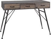 Clayre & Eef Sidetable 116*40*80 cm Grijs Ijzer, Hout Rechthoek Wandtafel Haltafel Console tafel