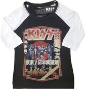 Kiss Raglan top -M- Destroyer Tour '78 Zwart/Wit