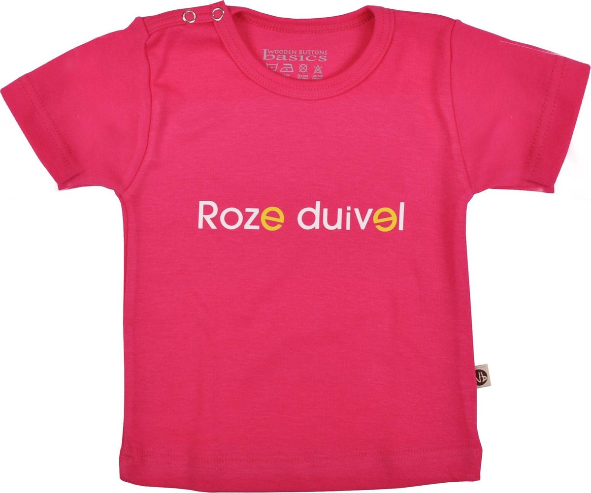 Rode Duivels - Baby - T-Shirt korte mouw - Roze Duivel - maat 50/56
