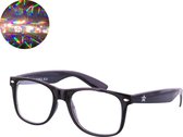 TWINKLERZ® - Spacebril - Space Bril - Caleidoscoop Bril - Diffractie Bril - Festival Bril - Zwart