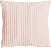 Set van 2 Alanya velvet rib licht roze sierkussen 40 cm x 40 cm